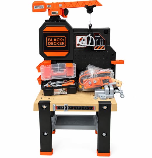 Dětská dílna BLACK+DECKER / Smoby s jeřábem a nářadím