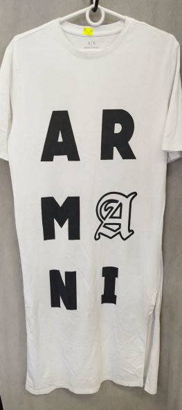Dlouhé bavlněné šaty s rozparkem Armani exchange