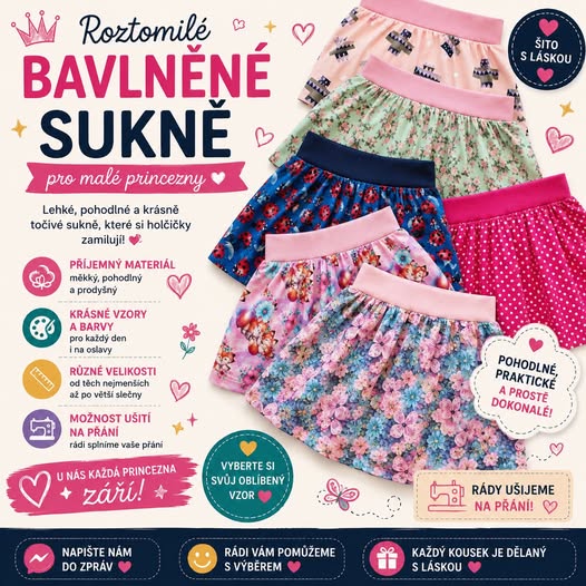 Roztomilé bavlněné sukýnky – fotka 1